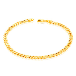 9ct Yellow Gold Rounded Tight 120 Gauge 21cm  Bracelet