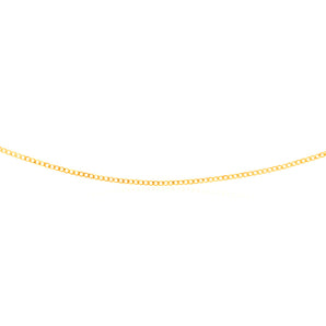 9ct Yellow Gold Superflat Light 50 Gauge Curb 40cm Chain