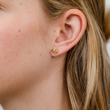 9ct Yellow Gold Stamped Knot Stud Earrings