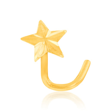 9ct Yellow Gold 4mm Diamond Cut Star Nose Stud