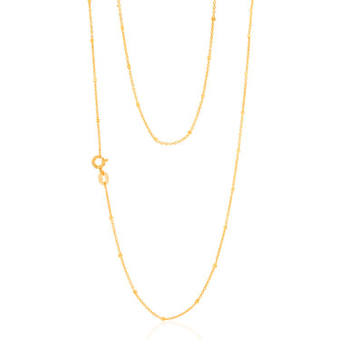 9ct Yellow Gold Tight Cable Square Ball 45cm Chain