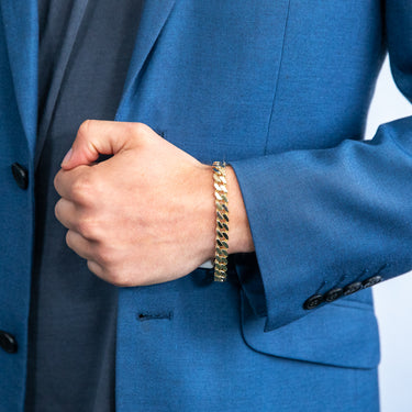 9ct Yellow Gold Curb Diamond Cut Clasp 20.3cm Bracelet