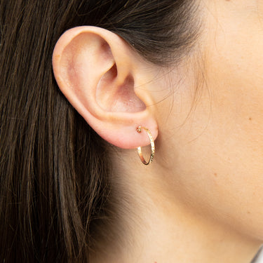 9ct Yellow Gold Double Side DC Hoop Earrings