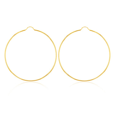 9ct Yellow Gold 50mm Plain Hoop Earrings