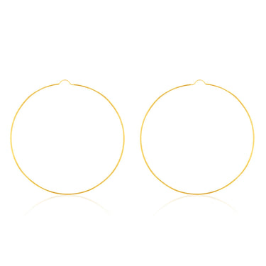 9ct Yellow Gold 80mm Plain Hoop Earrings