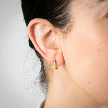 9ct Yellow Gold Yellow Enamel Plain Hoop Earrings