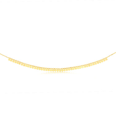 9ct Yellow Gold Tiny Disc charm 40cm Choker Chain