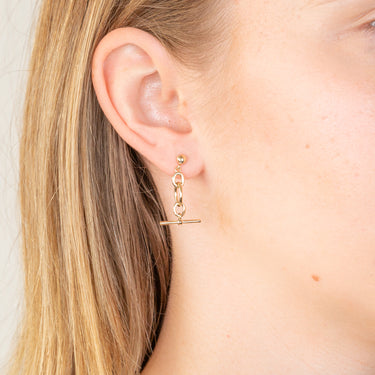 9ct Yellow Gold Fancy Links Drop Earrings