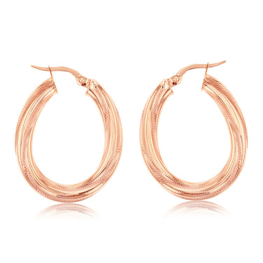 9ct Yellow Gold Twisted Hoop Earrings