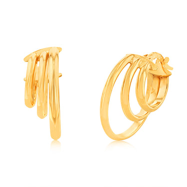 9ct Yellow Gold Gradient Hoop Earrings