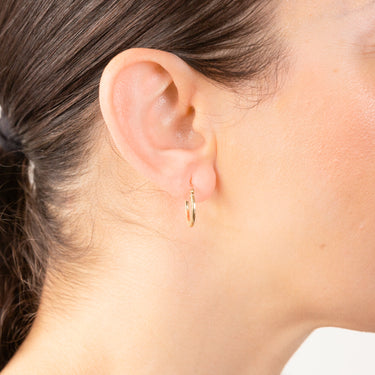 9ct Yellow Gold Diamond Cut Super Light 15mm Hoop Earring