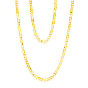 9ct Yellow Solid Gold Fancy 120 Gauge 55cm Chain