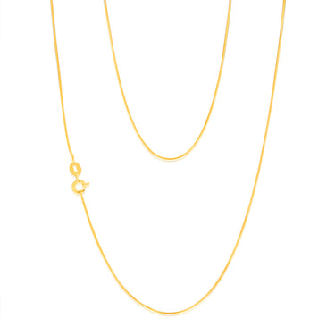 9ct Yellow Gold Fancy 25 Gauge 45cm Snake Chain