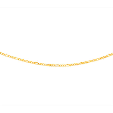 9ct Yellow Gold Fancy 70 Gauge 45cm Figaro 1:3 Chain