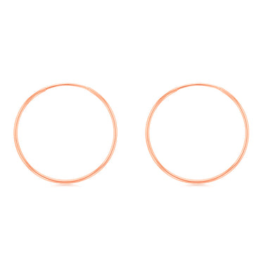 9ct Rose Gold Plain 25mm Sleeper Earrings