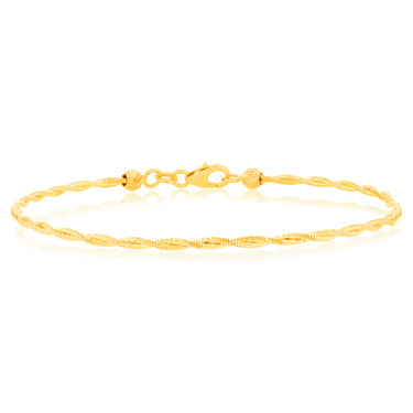 9ct Yellow Gold Omega 19cm Bracelet