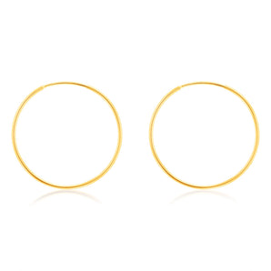 9ct Yellow Gold Plain 20mm Sleeper Earrings