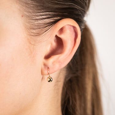 9ct Yellow Gold Diamond Cut 5.4mm Flat Euroball Hook Earrings