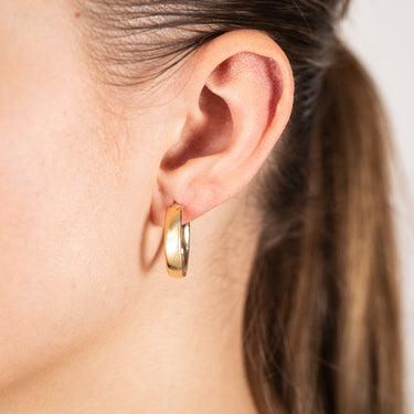 9ct Yellow Gold Diamond Cut Oval Fancy Hoop Earrings