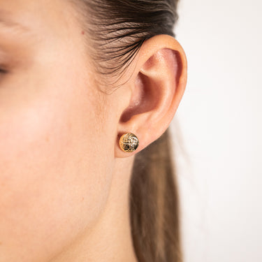 9ct Yellow Gold Textured Stud Earrings