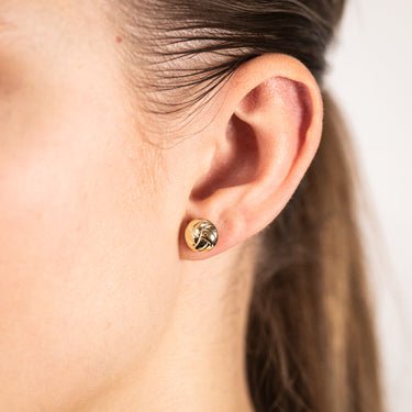 9ct Yellow Gold Patterned Stud Earrings