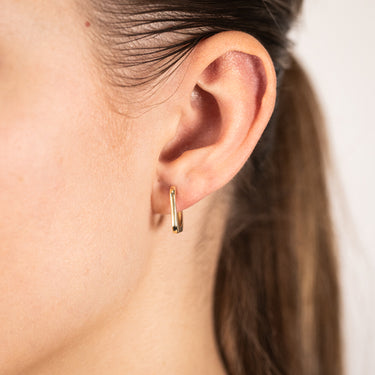 9ct Yellow Gold Square Huggie Hoop Earrings