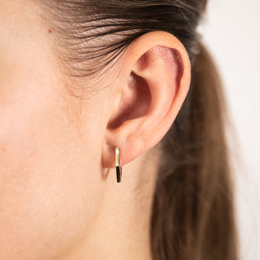 9ct Yellow Gold Hexagon Huggie Hoop Earrings