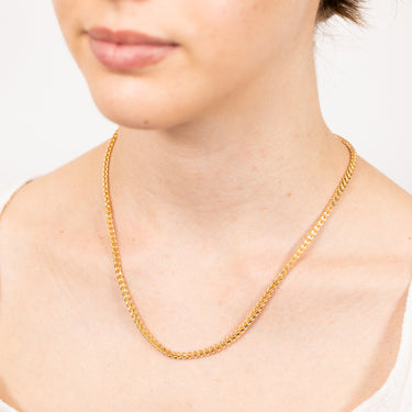 9ct Yellow And White Solid Gold Two Tone 8 Side Diamond Cut Franco Chain