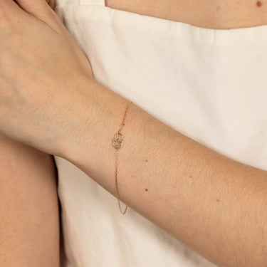9ct Yellow Gold Hand Of Fatima 19cm Bracelet