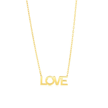 9ct Yellow Gold Love Pendant On Chain