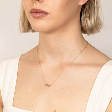 9ct Yellow Gold Love Pendant On Chain