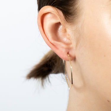 9ct Yellow Gold Geometric 30mm Hoop Earrings