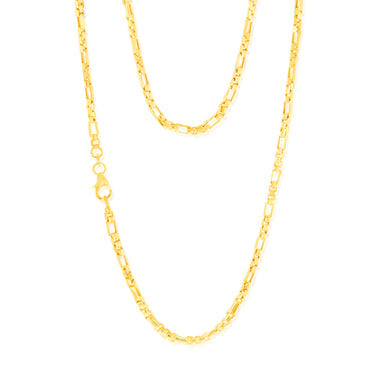 9ct Yellow Gold Figaro Round Box 45cm Chain