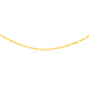 9ct Yellow Gold Figaro Round Box 45cm Chain