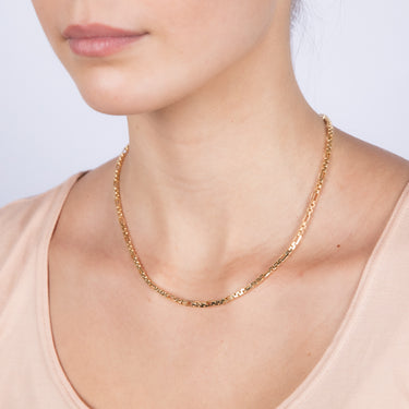 9ct Yellow Gold Figaro Round Box 45cm Chain