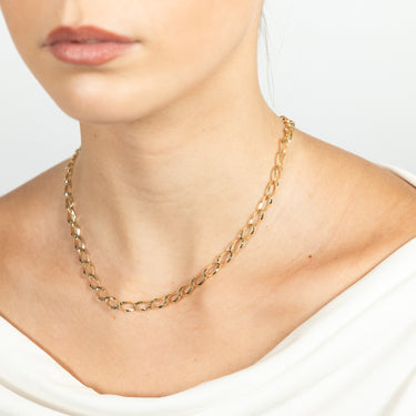 9ct Yellow Gold Open Curb 45cm Chain