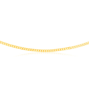 9ct Yellow Solid Gold Compact Square Curb 55cm Chain