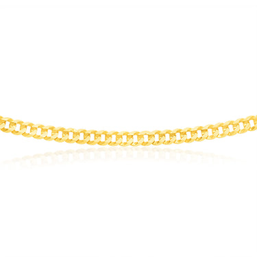 9ct Yellow Gold Extra Flat Curb 55cm Chain