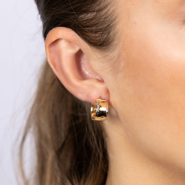 9ct Yellow Gold Polished Broad 10mm Hoop Earrings