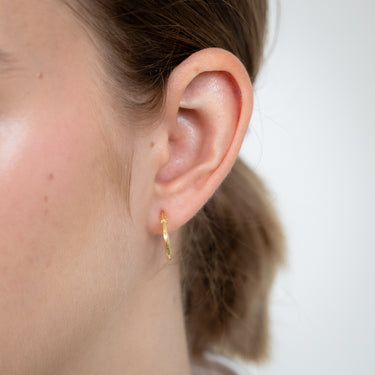 9ct Yellow Gold Twisted 10mm Hoop Earrings