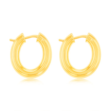9ct Yellow Gold Polished Tube Hoop Earrings