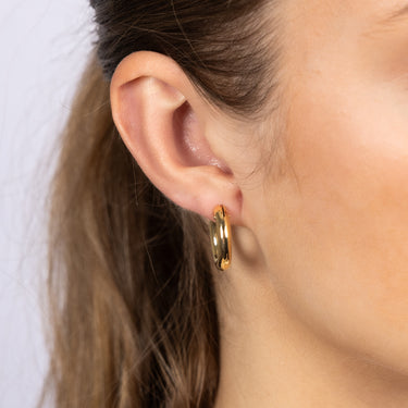 9ct Yellow Gold Polished Tube Hoop Earrings