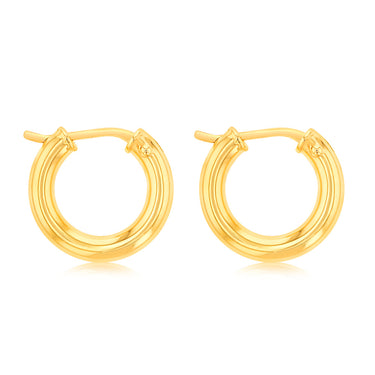 9ct Yellow Gold Plain Hoop Earrings