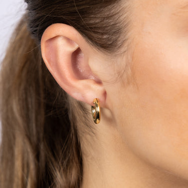 9ct Yellow Gold Plain Hoop Earrings