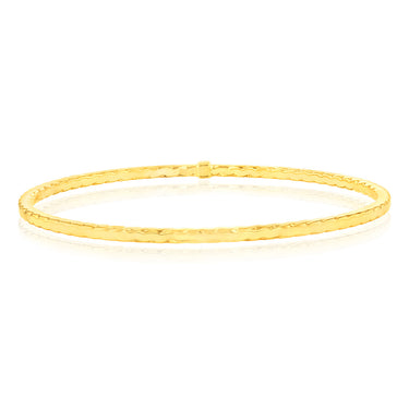 9ct Yellow Gold Textured 65mm Bangle