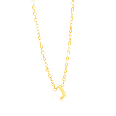 9ct Yellow Gold Initial "J" Pendant