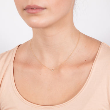 9ct Yellow Gold Initial "M" Pendant On Chain