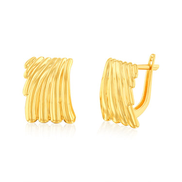 9ct Yellow Gold Seashell Fancy Hoop Earrings