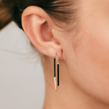 9ct Yellow Gold Hexagonal Hoop Earrings