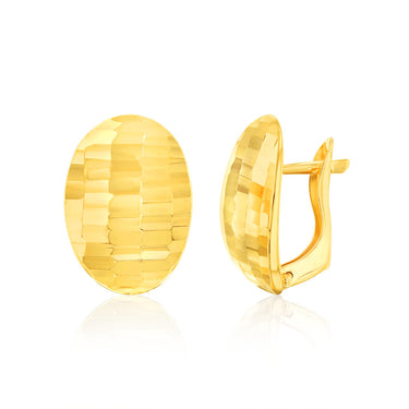 9ct Yellow Gold Hammered Hinged Stud Earrings